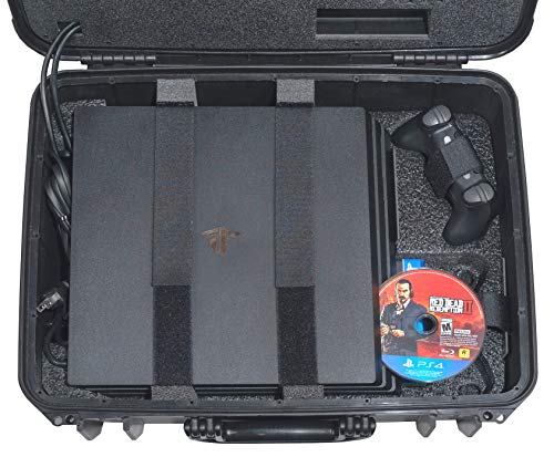 Case Club Gaming Station to fit Playstation 4. Portable Gaming Station with Built-in Monitor & Storage for PS4 Controllers & Games