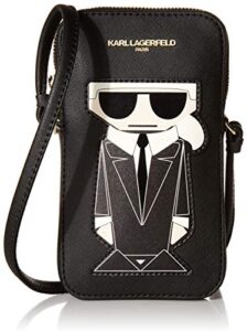 karl lagerfeld paris small flap crossbody, black/black multi