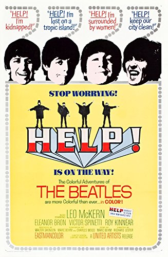 Posterazzi Help British Beatles: Ringo Starr Paul Mccartney John Lennon George Harrison 1965 Art Movie Masterprint Poster Print, (11 x 17)