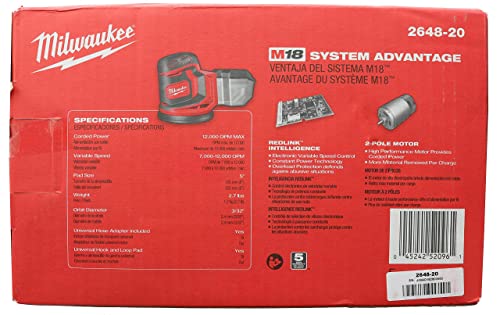 Milwaukee Electric Tools 2648-20 M18 Random Orbit Sander