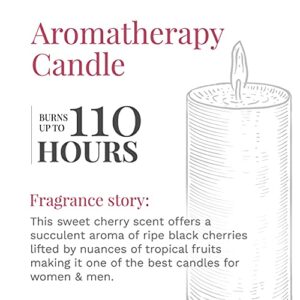 CANDLE-LITE Scented Juicy Black Cherries Fragrance, One 18 oz. Single-Wick Aromatherapy Candle with 110 Hours of Burn Time, Dark Red Color