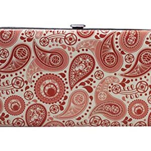 Chicastic Pink Paisley Print Flat Hard Clutch Wallet