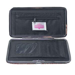 Chicastic Pink Paisley Print Flat Hard Clutch Wallet