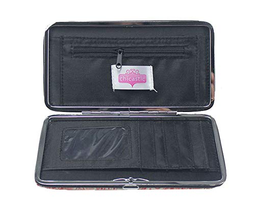 Chicastic Pink Paisley Print Flat Hard Clutch Wallet