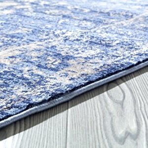 Luxe Weavers Distressed Blue 5 x 7 Area Rug Vintage Carpet