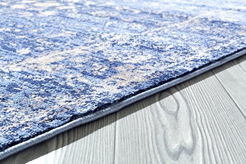 Luxe Weavers Distressed Blue 5 x 7 Area Rug Vintage Carpet