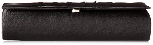 Damara Womens Satin Pleated Clutch Bag Wedding Bridal Prom Evening Handbag,Black, Large