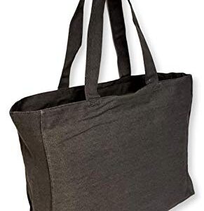 Extra Large Travel Day Tote Bag Heavy Duty Cotton Twill Zip Top (Charcoal Gray)