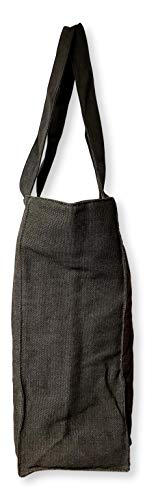 Extra Large Travel Day Tote Bag Heavy Duty Cotton Twill Zip Top (Charcoal Gray)