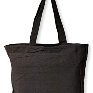 Extra Large Travel Day Tote Bag Heavy Duty Cotton Twill Zip Top (Charcoal Gray)