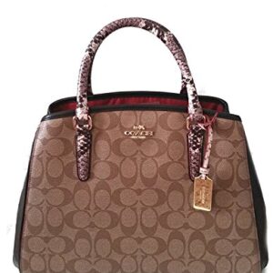 COACH 38380 Signature Exotic Mix SM Margot Crossbody Satchel KHAKI/BLACK