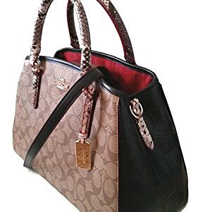 COACH 38380 Signature Exotic Mix SM Margot Crossbody Satchel KHAKI/BLACK