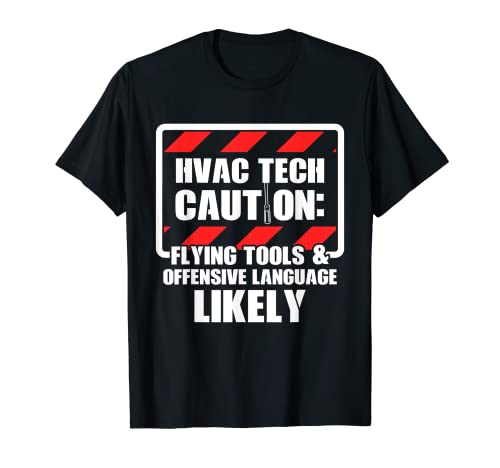 HVAC Technician Flying Tools Funny HVAC Tech T-Shirt