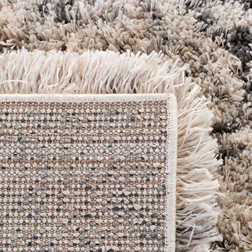 SAFAVIEH Iceland Shag Collection 8' x 10' Cream/Grey ISG514A Modern Non-Shedding Living Room Bedroom Dining Room Entryway Plush 2.6-inch Area Rug