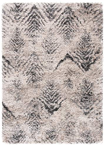 SAFAVIEH Iceland Shag Collection 8' x 10' Cream/Grey ISG514A Modern Non-Shedding Living Room Bedroom Dining Room Entryway Plush 2.6-inch Area Rug