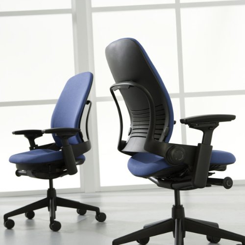 Steelcase Leap Office Chair, Black Frame and Buzz2 Navy Fabric