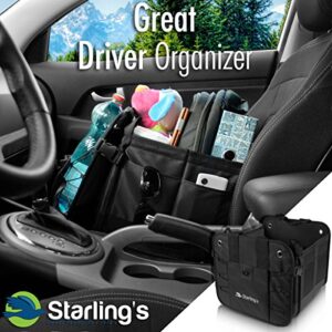 Starling's Car Trunk Organizer - Durable Storage SUV Cargo Organizer Adjustable (Black, 2 Compartments)