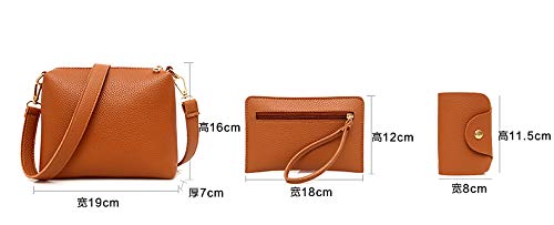 Andongnywell 4 Pack Women Handbag Set PU Leather Handbags Sets Tote Shoulder Bag Purse Card Holder 4pcs Set