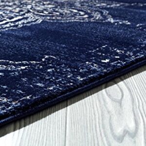 5934 Distressed Navy 8 x 10 Area Rug Carpet Large New