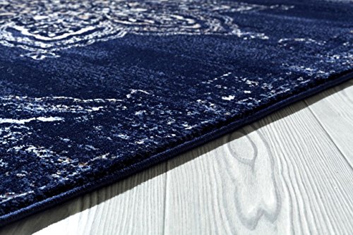 5934 Distressed Navy 8 x 10 Area Rug Carpet Large New