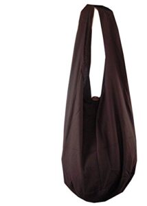 btp! thai monk buddha cotton sling crossbody messenger bag purse hippie hobo solid large (dark brown xl9)