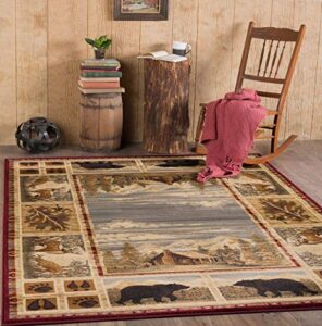 universal rugs lakeside retreat area rug, 9′ x 12′, red
