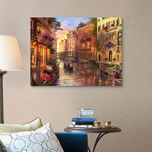 Sunset in Venice Canvas Wall Art Print, Venice Artwork