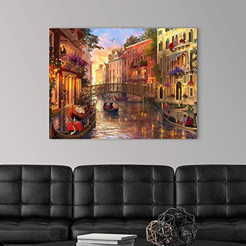 Sunset in Venice Canvas Wall Art Print, Venice Artwork