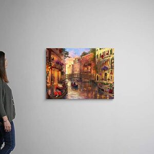 Sunset in Venice Canvas Wall Art Print, Venice Artwork