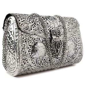 Stylish Vintage indian brass clutch purses antique Ethnic Handmade Women metal clutch Bag