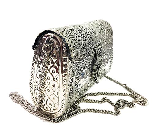 Stylish Vintage indian brass clutch purses antique Ethnic Handmade Women metal clutch Bag