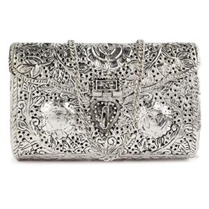 Stylish Vintage indian brass clutch purses antique Ethnic Handmade Women metal clutch Bag