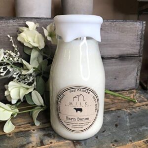 milk bottle candle – barn dance – 12-1/2 ounce