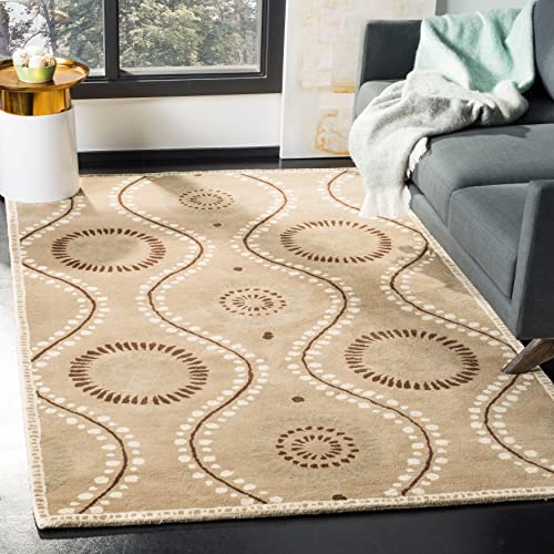 Martha Stewart Collection by SAFAVIEH 9' x 12' Alpaca MSR4532B Handmade Ogee Dot Wool Living Room Dining Bedroom Area Rug