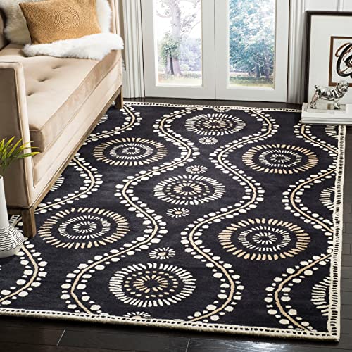 Martha Stewart Collection by SAFAVIEH 9' x 12' Alpaca MSR4532B Handmade Ogee Dot Wool Living Room Dining Bedroom Area Rug