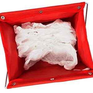 Foldable Shoe Cover Holder (Red) with Bonus Please Use Shoe Covers, Double Sided, Door Hanger