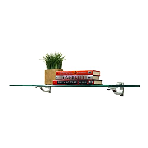 Spancraft Monarch Floating Glass Shelf (8 in. W x 48 in. D)