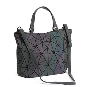 geometric luminous purses and handbags holographic purse lumikay bag reflective leather irredescent tote no.1