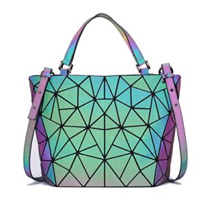 Geometric Luminous Purses and Handbags Holographic Purse Lumikay Bag Reflective Leather Irredescent Tote NO.1