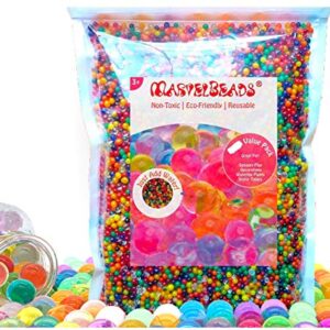 MarvelBeads Water Beads Non-Toxic (Half Pound Refill) Rainbow Mix for Sensory Play, Spa Refill, Toys and Décor, Marble Sized