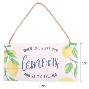 GSM Brands When Life Gives You Lemons Wood Plank Hanging Sign (13.75x6.9)