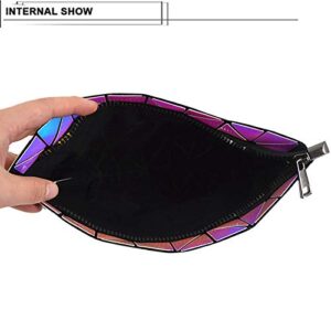 Goclothod Handbag Fashion Holographic Laser Shoulder Bag Geometric Envelope Clutch Chain Crossbody Purse for Women (Iridescent)