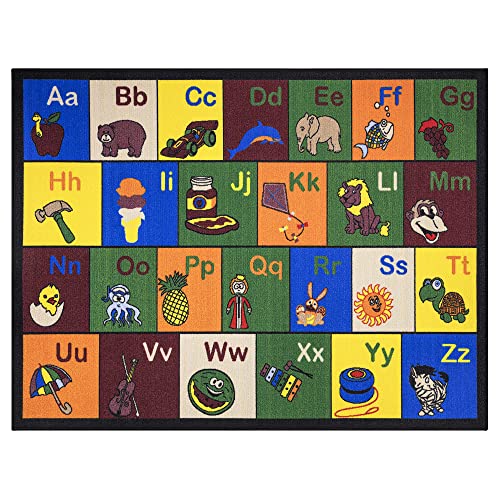 Ottomanson Jenny Children's Rug Collection, Area 5' x 6'6", Educational Alphabet Multicolor