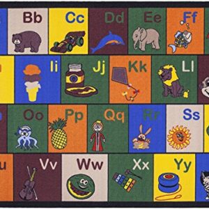 Ottomanson Jenny Children's Rug Collection, Area 5' x 6'6", Educational Alphabet Multicolor