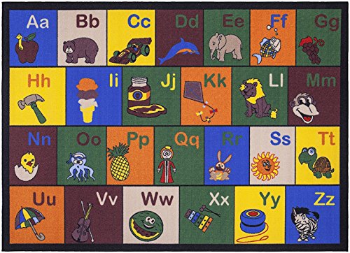 Ottomanson Jenny Children's Rug Collection, Area 5' x 6'6", Educational Alphabet Multicolor