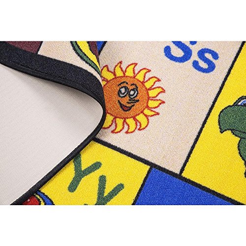 Ottomanson Jenny Children's Rug Collection, Area 5' x 6'6", Educational Alphabet Multicolor