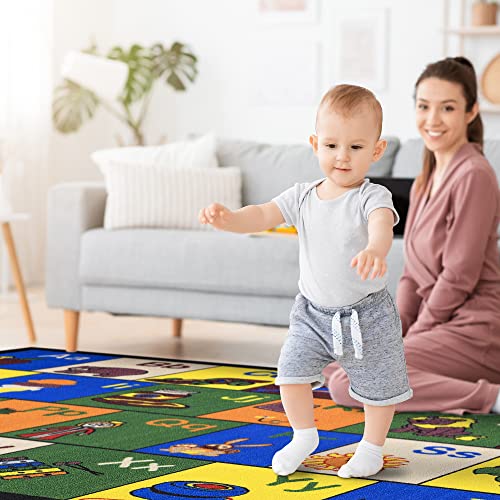 Ottomanson Jenny Children's Rug Collection, Area 5' x 6'6", Educational Alphabet Multicolor