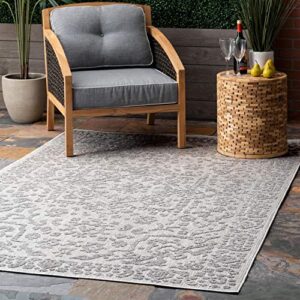 nuloom celestial contemporary indoor/outdoor area rug, 7′ 6″ x 9′ 6″, grey