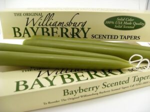 williamsburg bayberry candles tapers with candle legend – bayberry scented