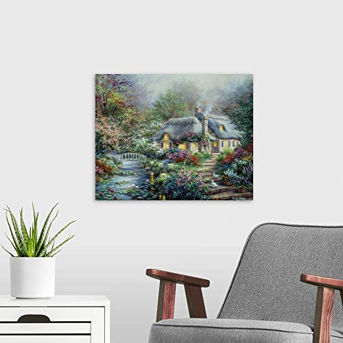 Little River Cottage Canvas Wall Art Print, Artwork